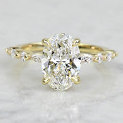2.50 CT Oval Cut Lab Grown Diamond Pave Setting Engagement Ring Mapple Gems